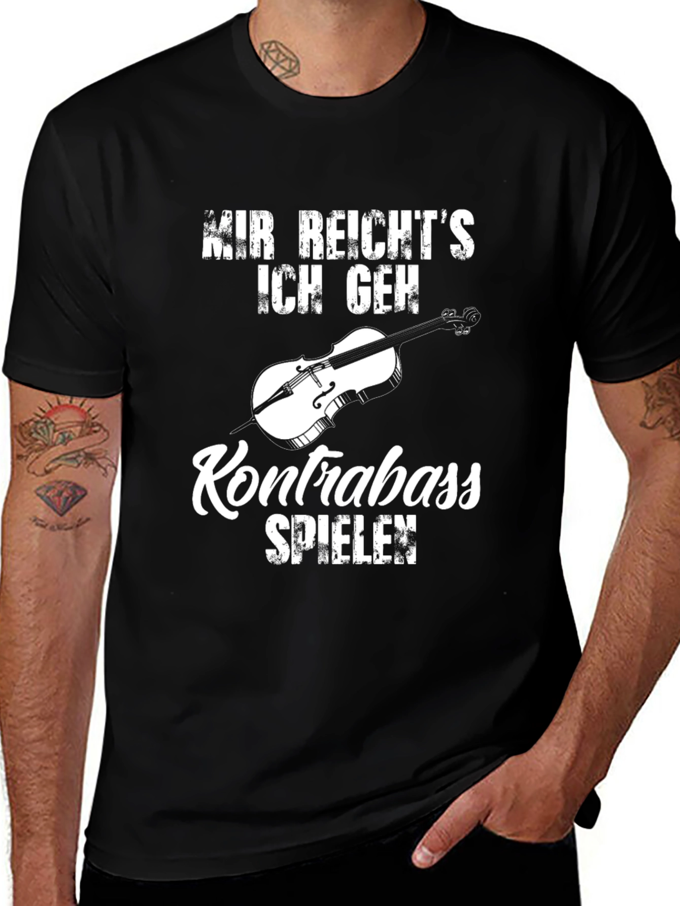 Kontrabass Musician T-Shirt - Black