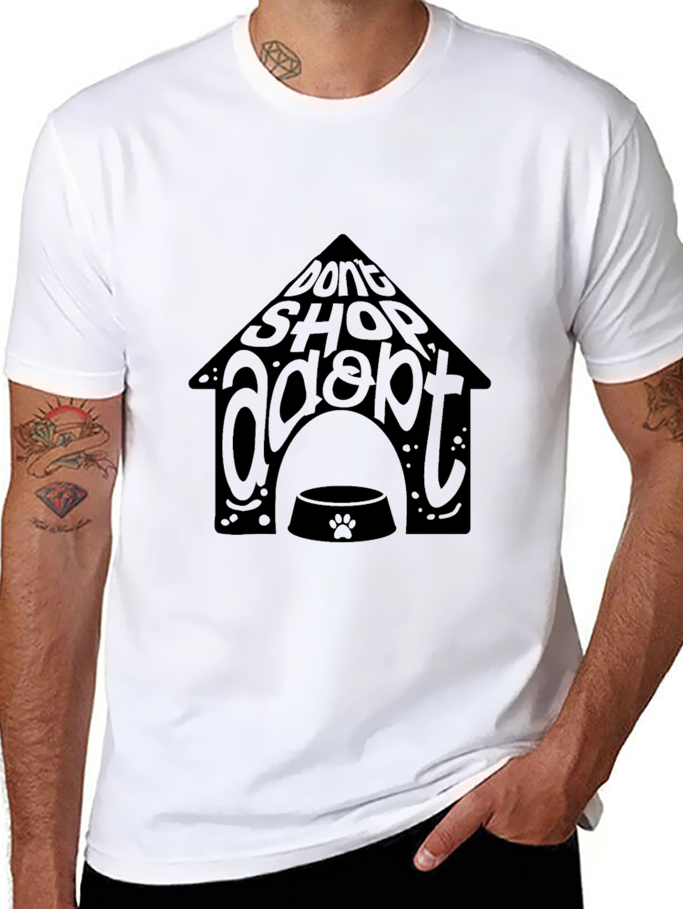 Adopt Don’t Shop T-Shirt – Dog Rescue Tee | Gift for Dog Lovers | Soft Cotton Shirt | Buy 2 Save Shipping