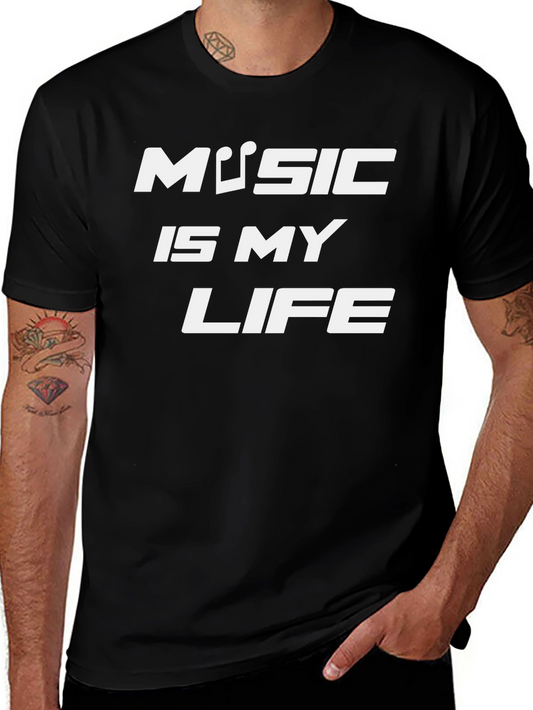 Music is My Life T-Shirt - Black Graphic Tee
