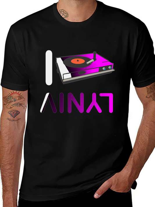 I Love Vinyl Turntable Graphic T-Shirt