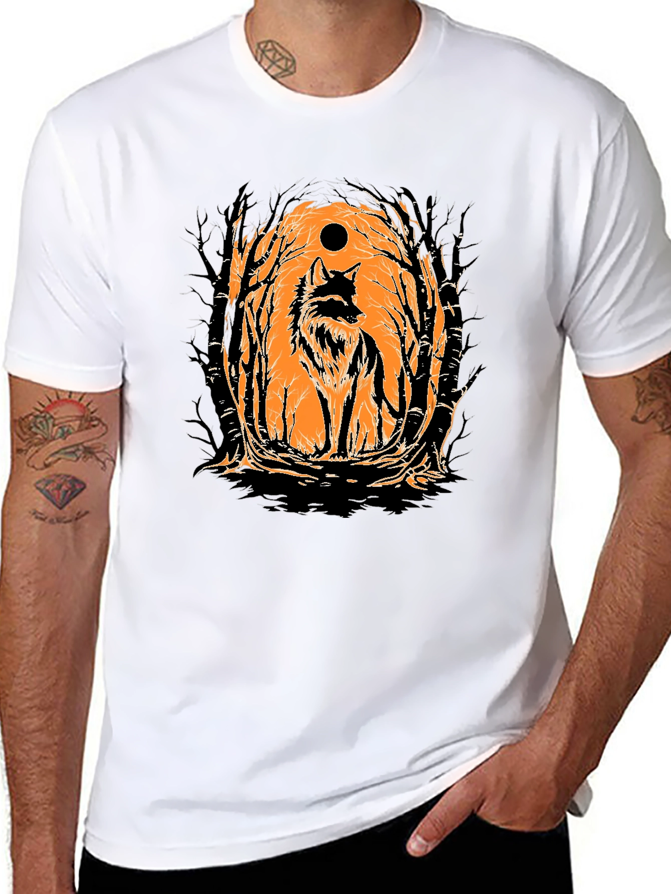 Wolf Moon Graphic Tee - Black T-Shirt