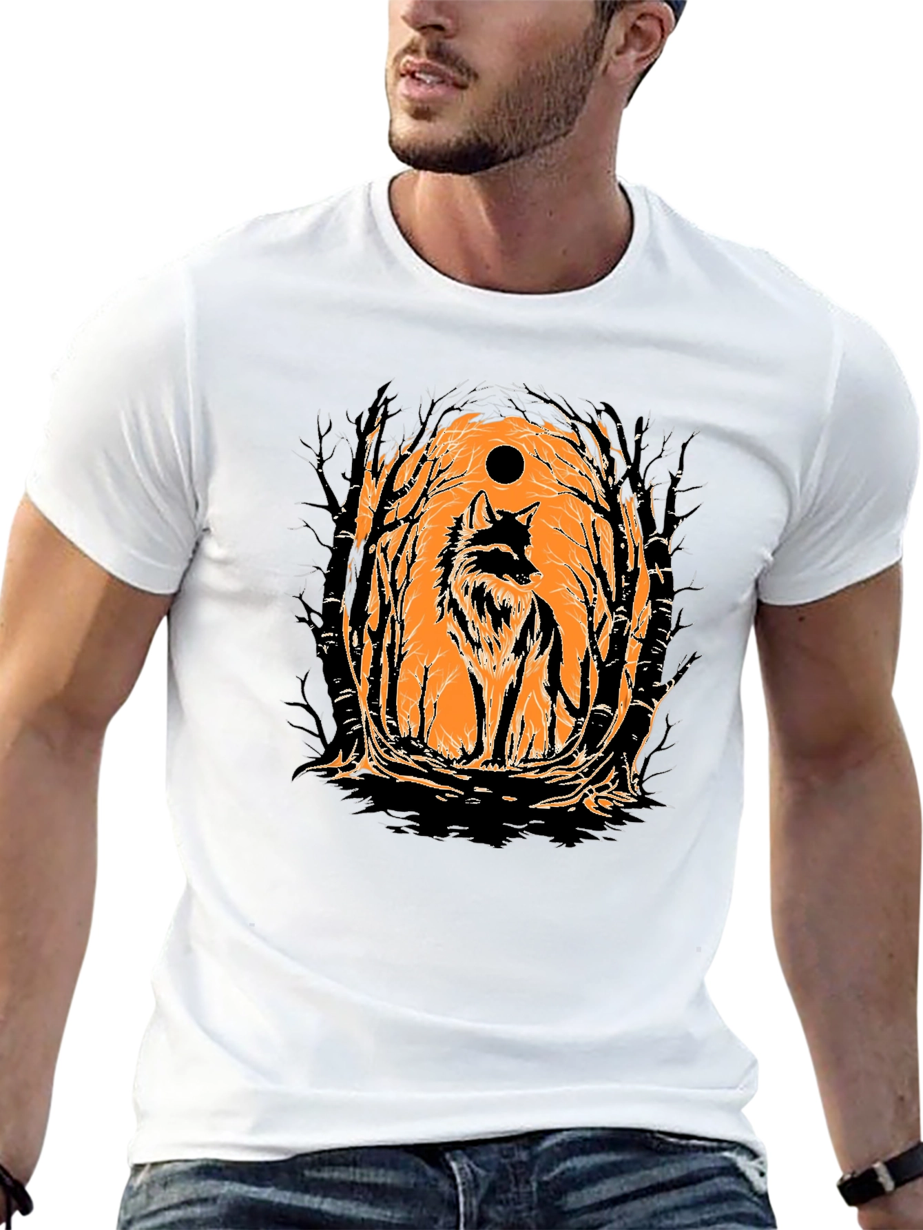 Wolf Moon Graphic Tee - Black T-Shirt