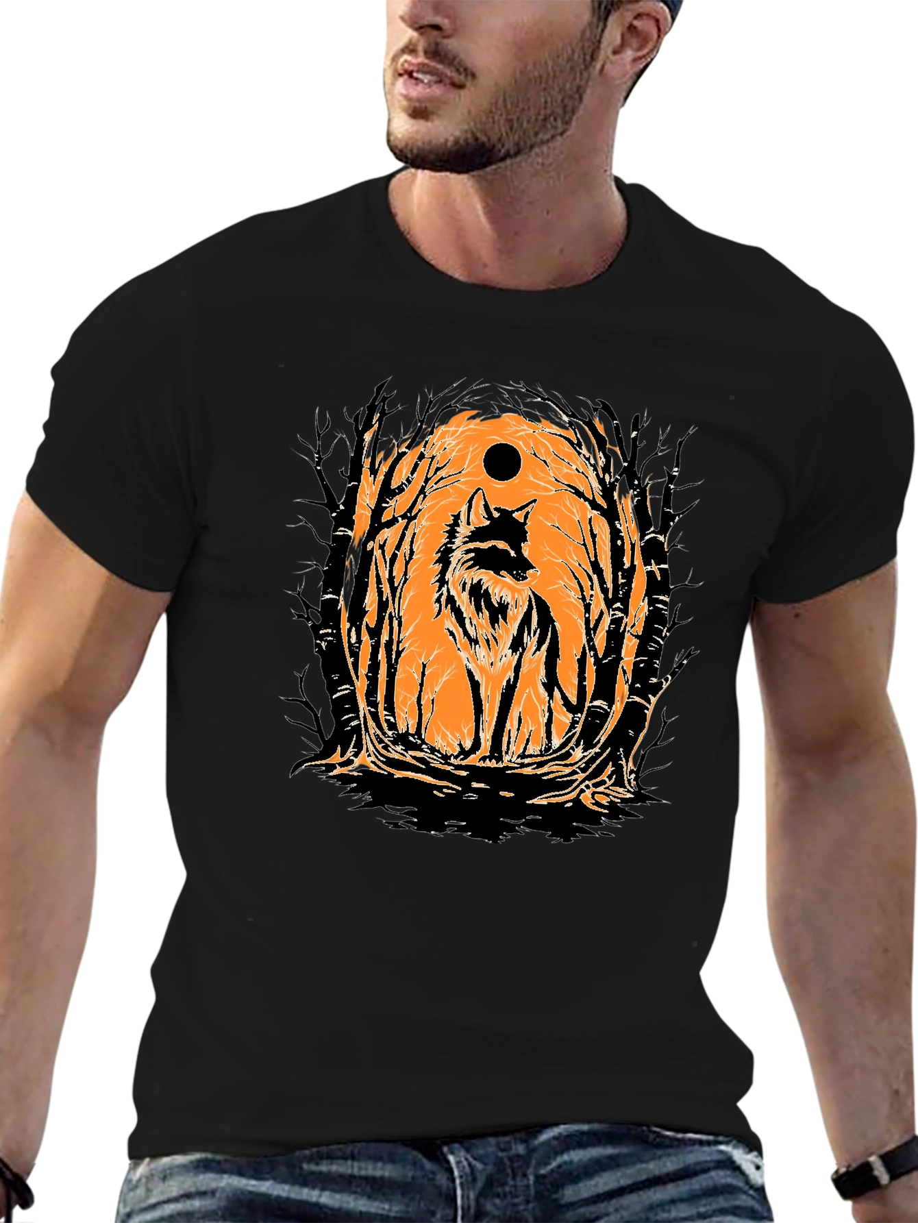 Wolf Moon Graphic Tee - Black T-Shirt