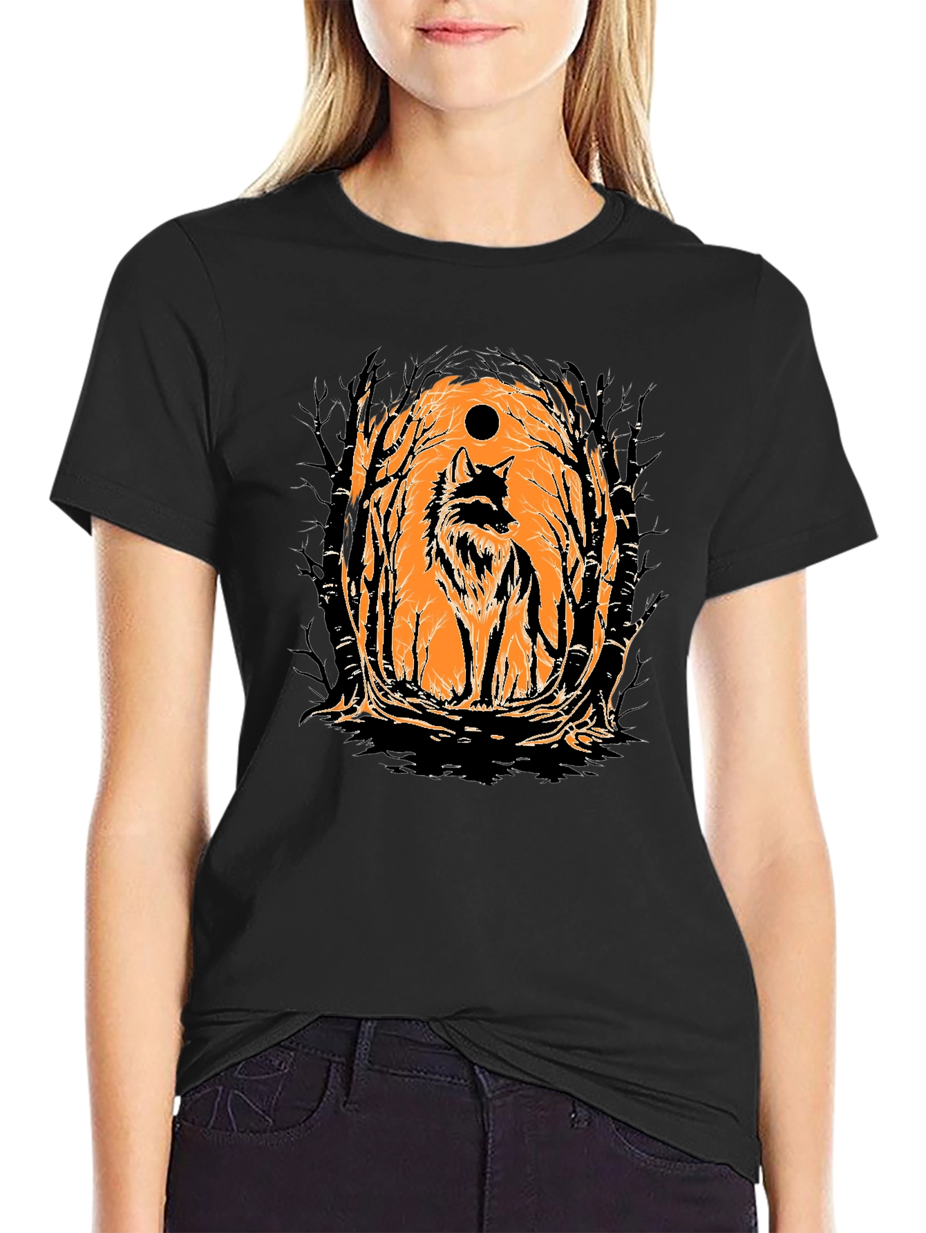 Wolf Moon Graphic Tee - Black T-Shirt