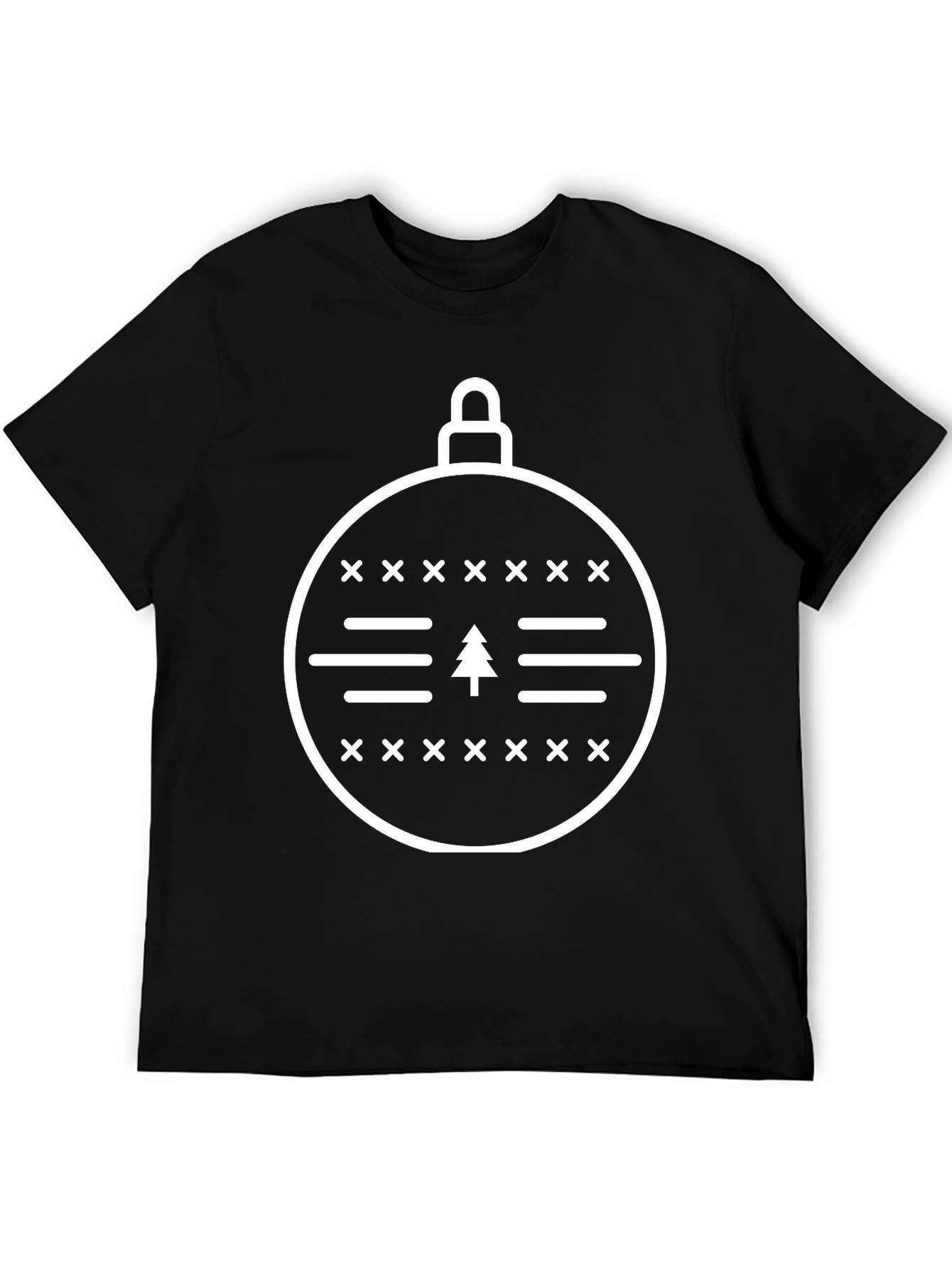 Christmas Ornament Tree Graphic Tee - Black