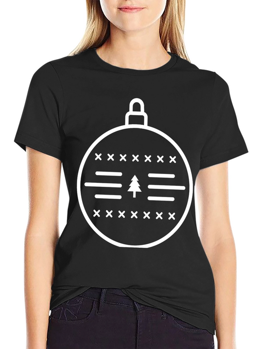 Christmas Ornament Tree Graphic Tee - Black