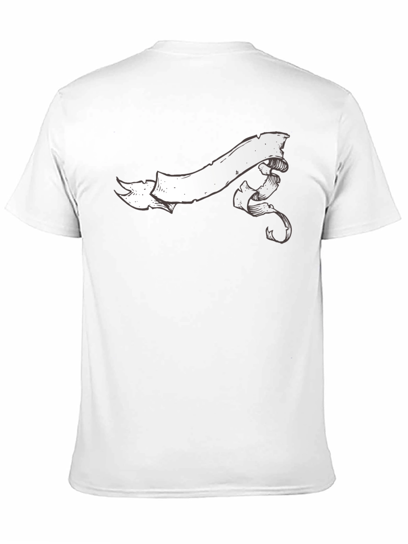 Classic Black Tee with White Banner Graphic