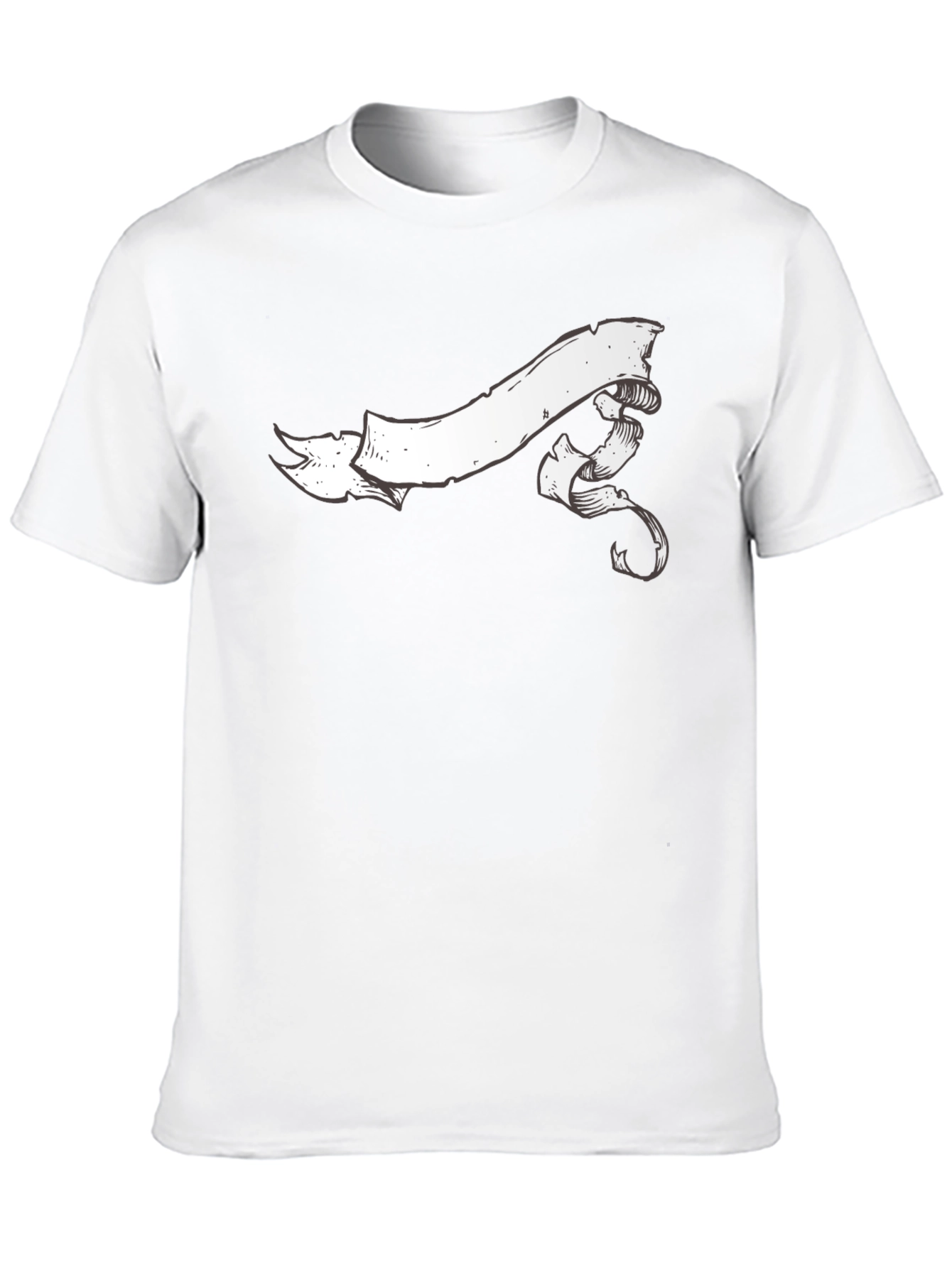 Classic Black Tee with White Banner Graphic