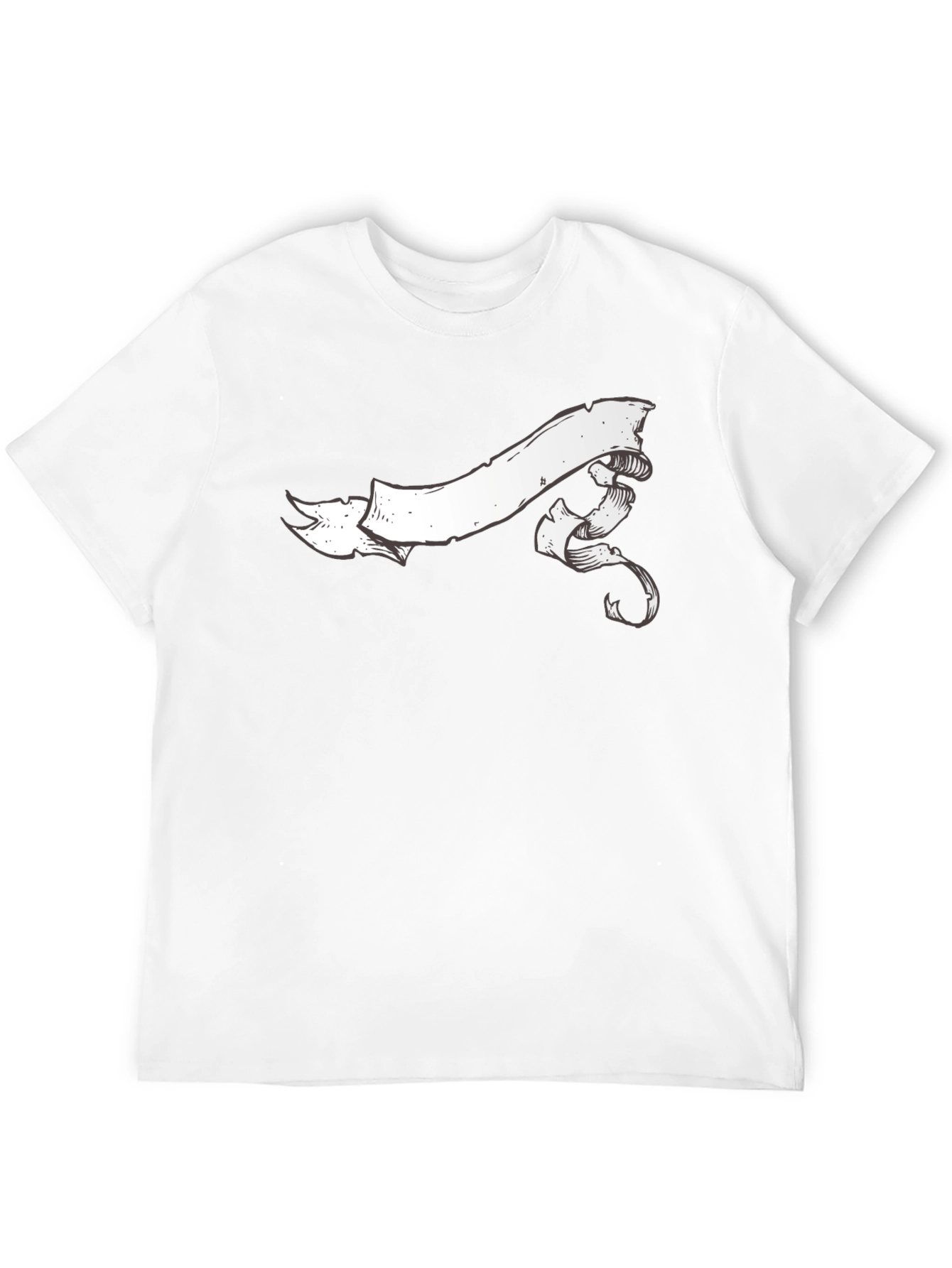 Classic Black Tee with White Banner Graphic