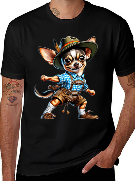 Chihuahua in Lederhosen T-Shirt | Funny Oktoberfest Dog Tee | Cute Chihuahua Graphic Shirt | Dog Lover Gift | Free Shipping $50+