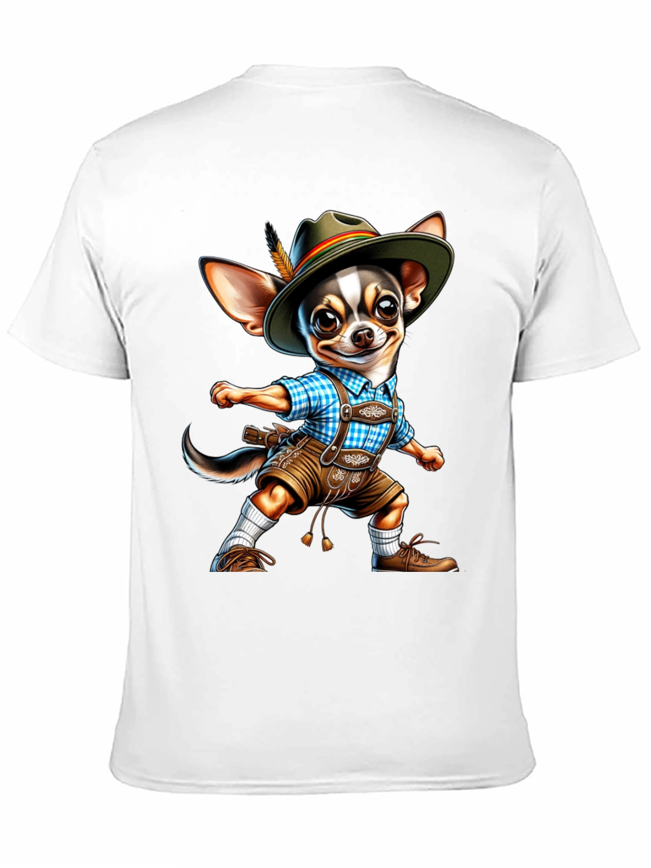 Chihuahua in Lederhosen T-Shirt | Funny Oktoberfest Dog Tee | Cute Chihuahua Graphic Shirt | Dog Lover Gift | Free Shipping $50+