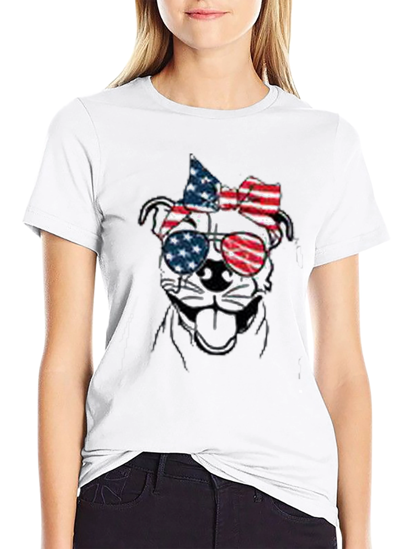 Patriotic Dog Sunglasses T-Shirt – USA Dog Lover Tee