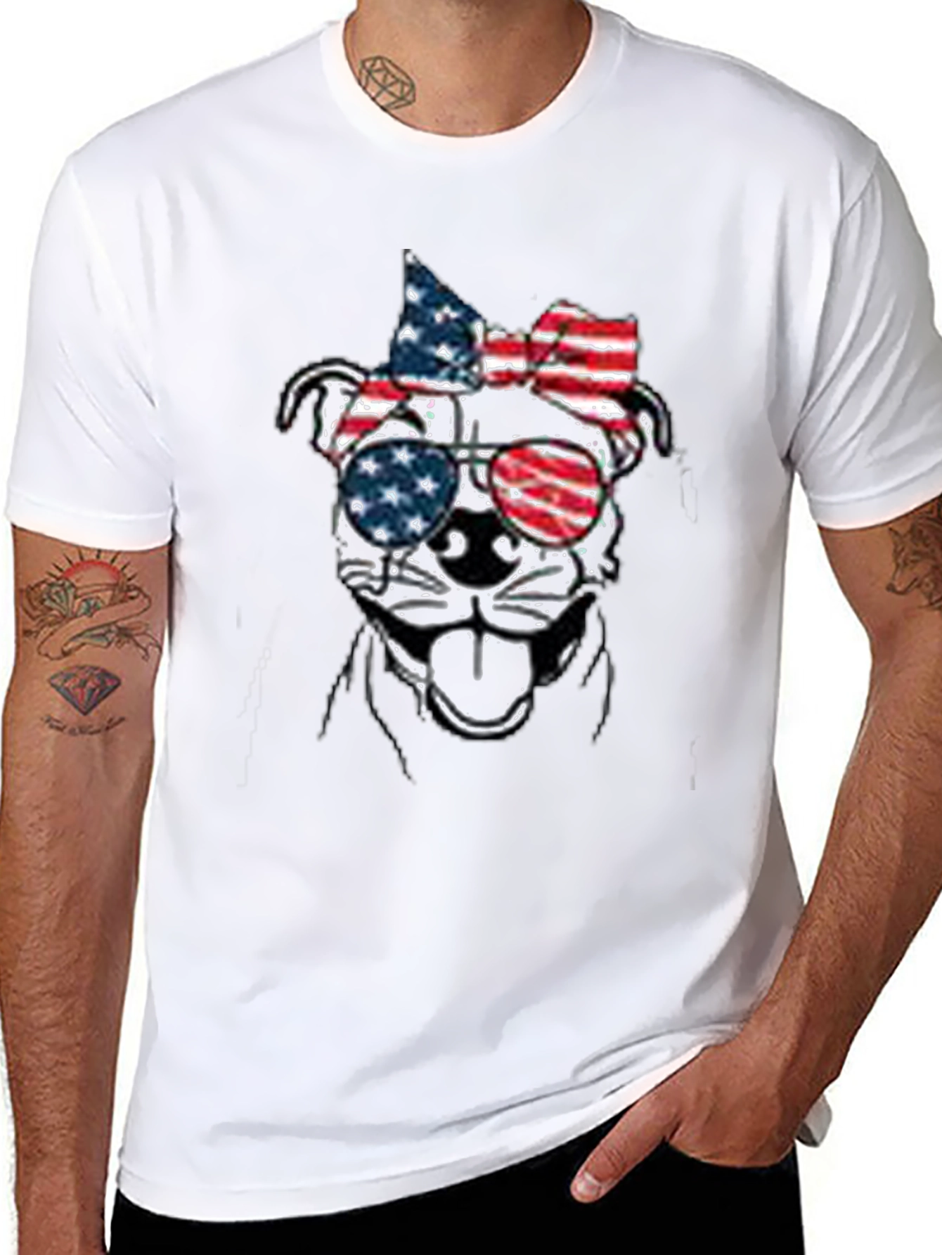 Patriotic Dog Sunglasses T-Shirt – USA Dog Lover Tee