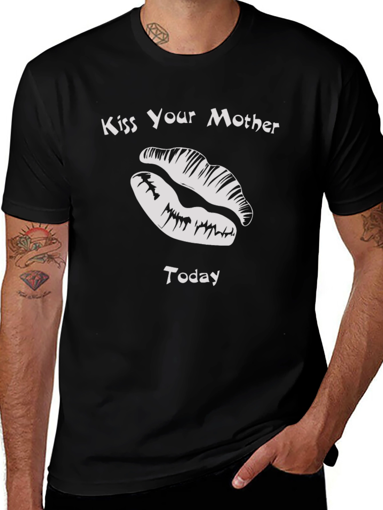 Kiss Your Mother Lips Graphic T-Shirt