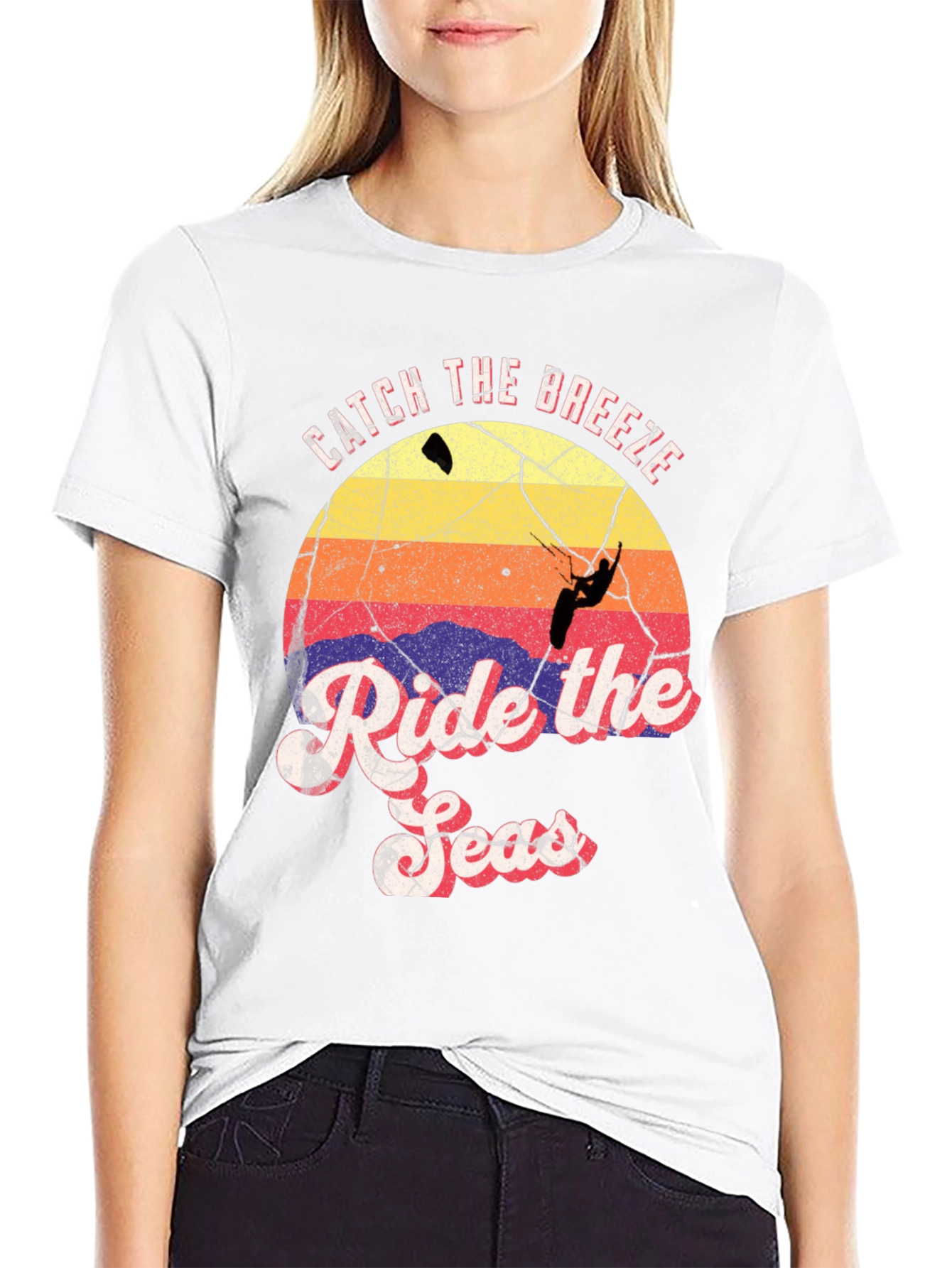 Catch the Breeze Ride the Seas Black T-Shirt