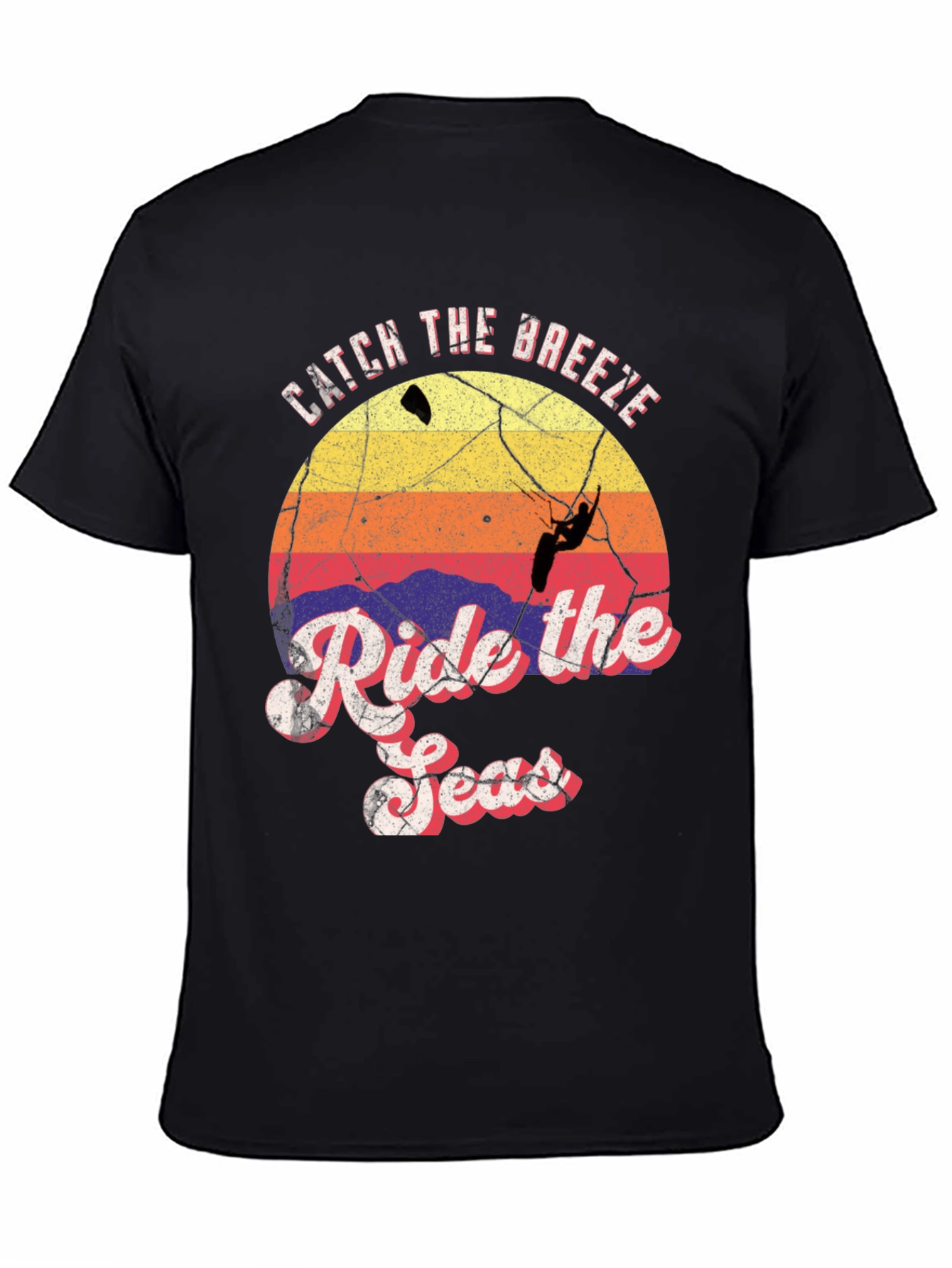 Catch the Breeze Ride the Seas Black T-Shirt