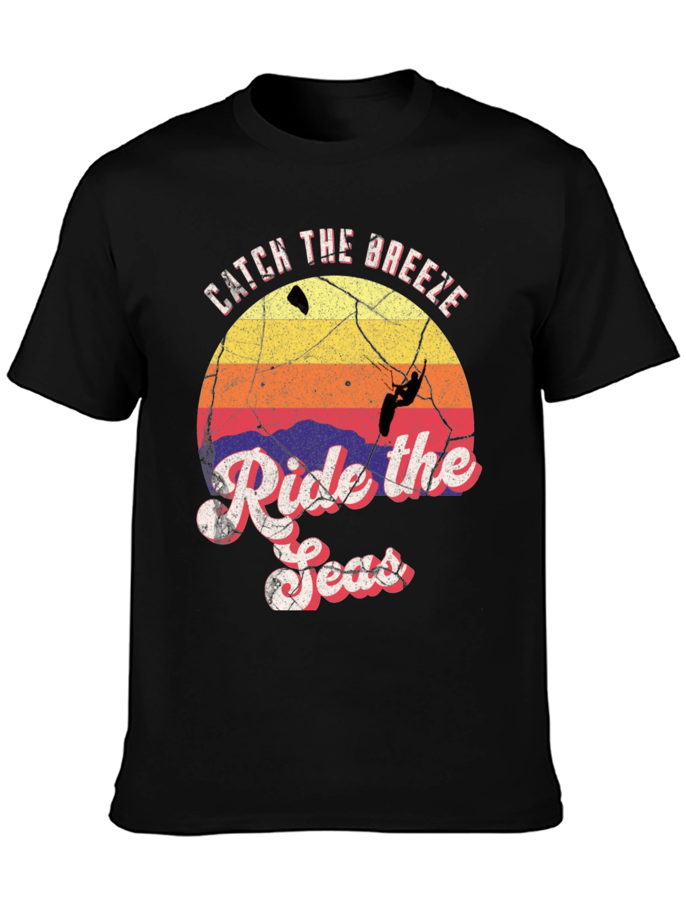 Catch the Breeze Ride the Seas Black T-Shirt