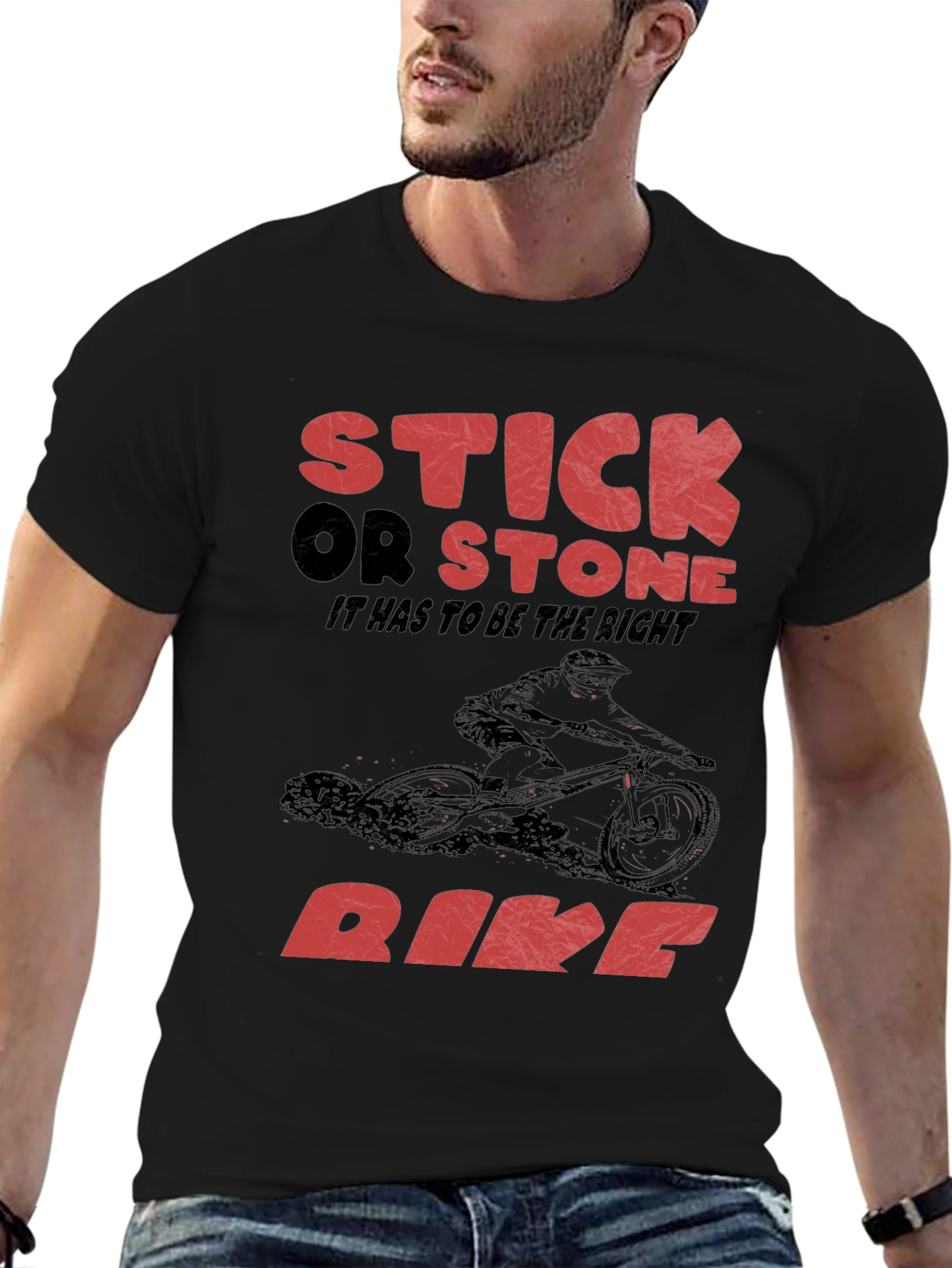 Stick Or Stone Bike Graphic T-Shirt
