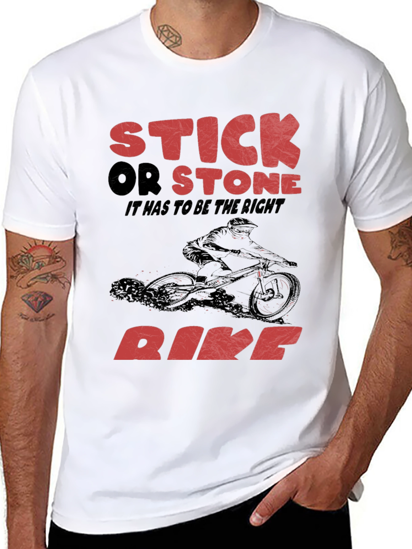 Stick Or Stone Bike Graphic T-Shirt