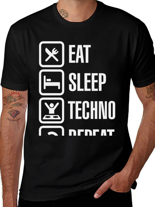 Eat Sleep Techno Repeat T-Shirt
