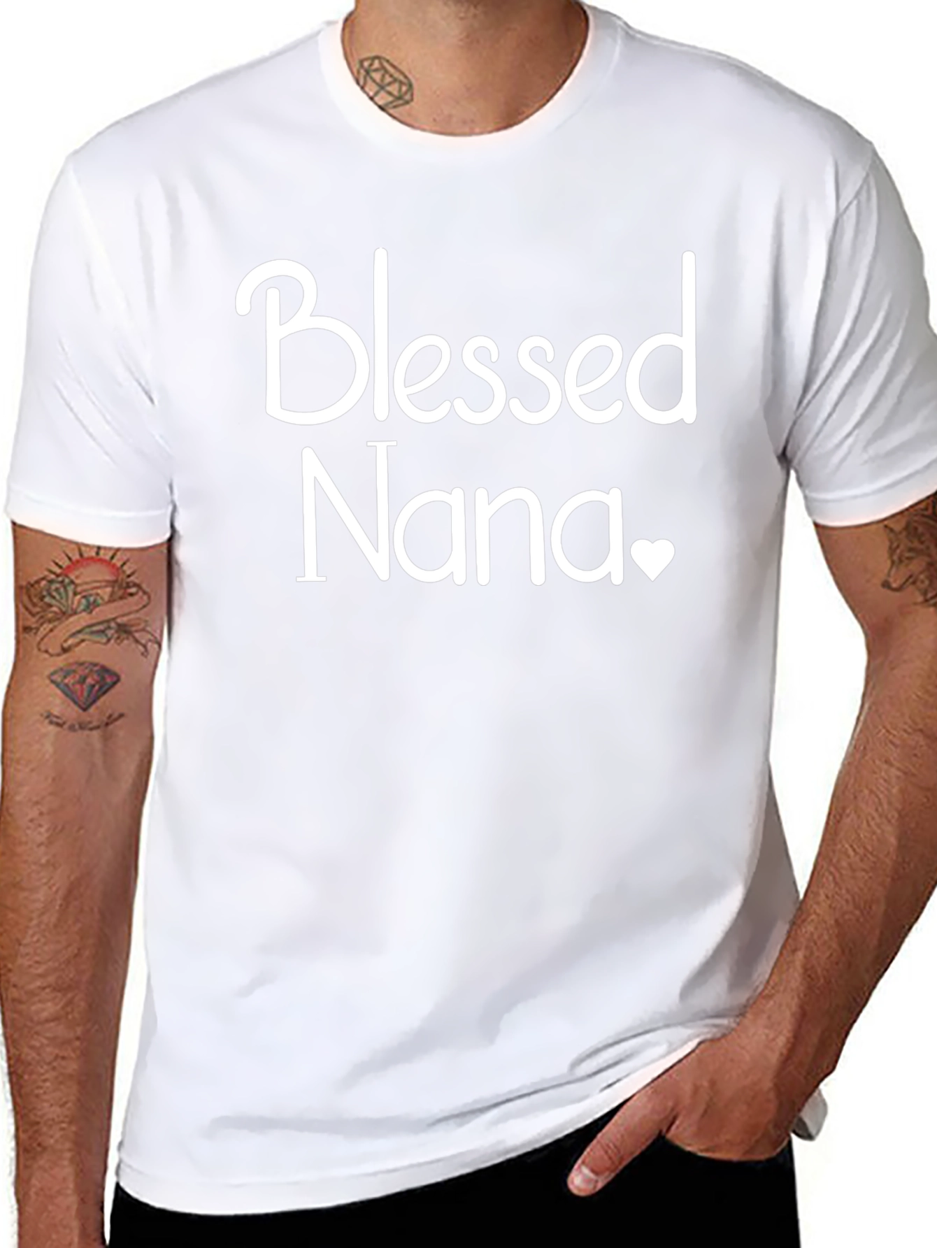 Blessed Nana T-Shirt -  Cute Heart Graphic Tee