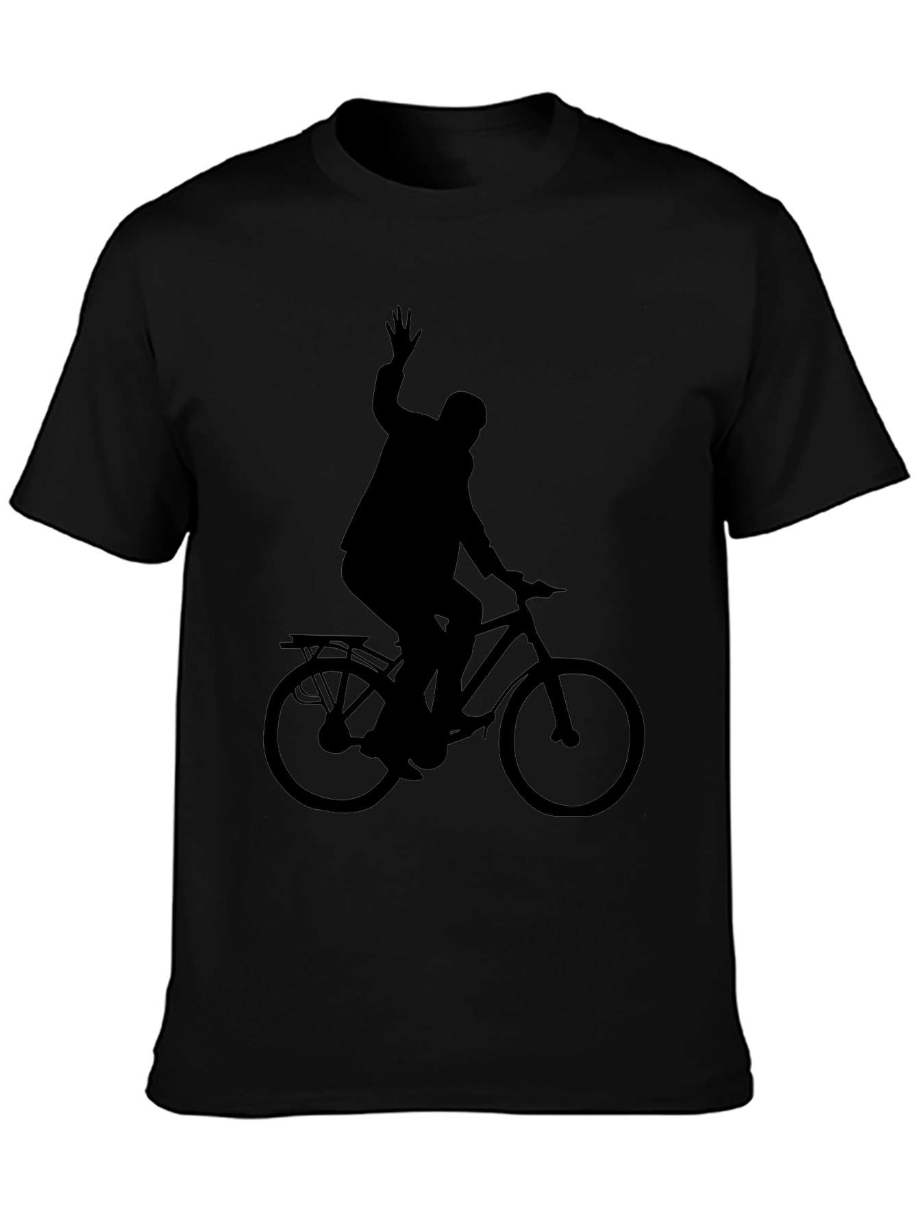 Silhouette Cyclist Black T-Shirt