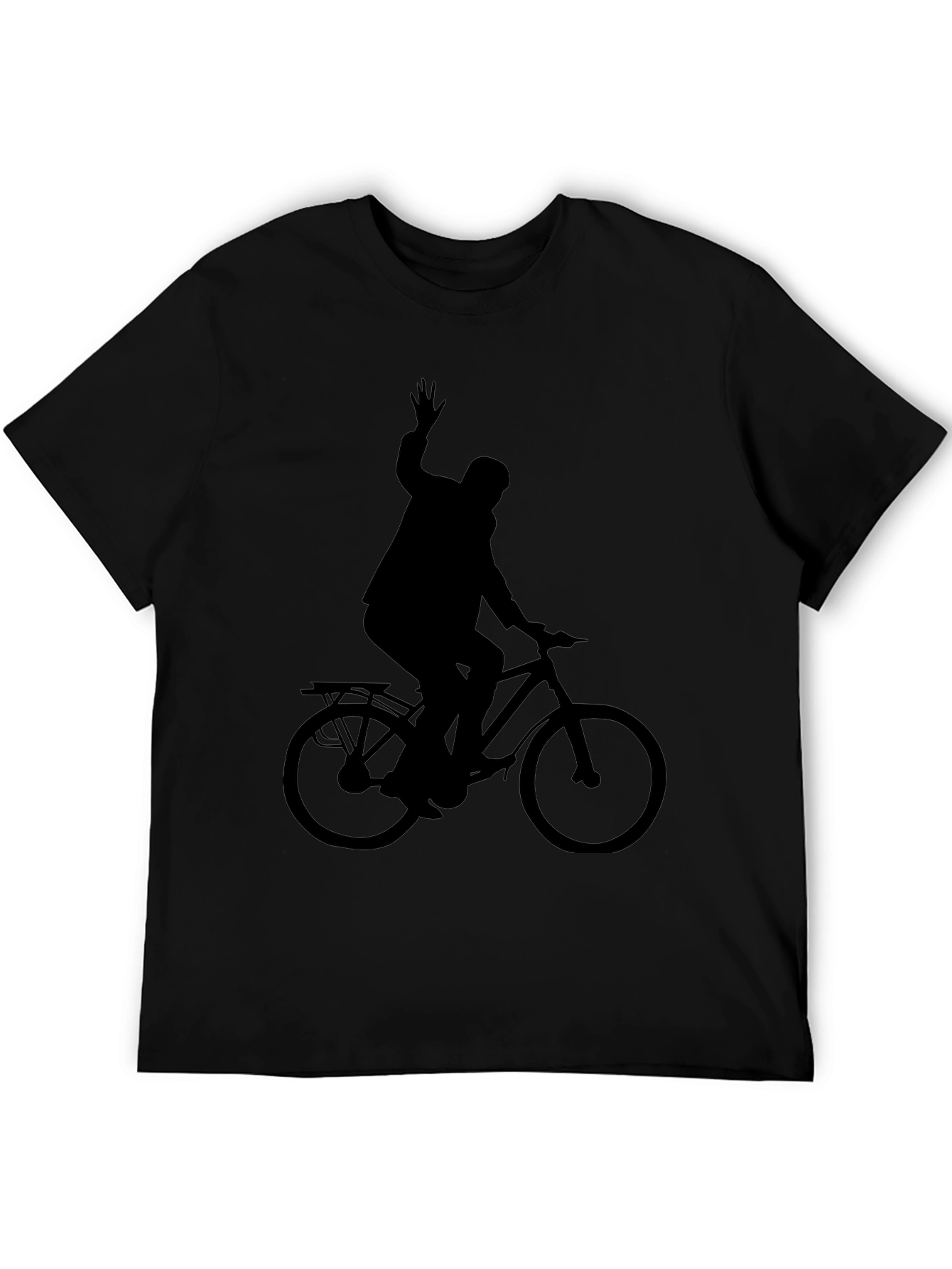 Silhouette Cyclist Black T-Shirt