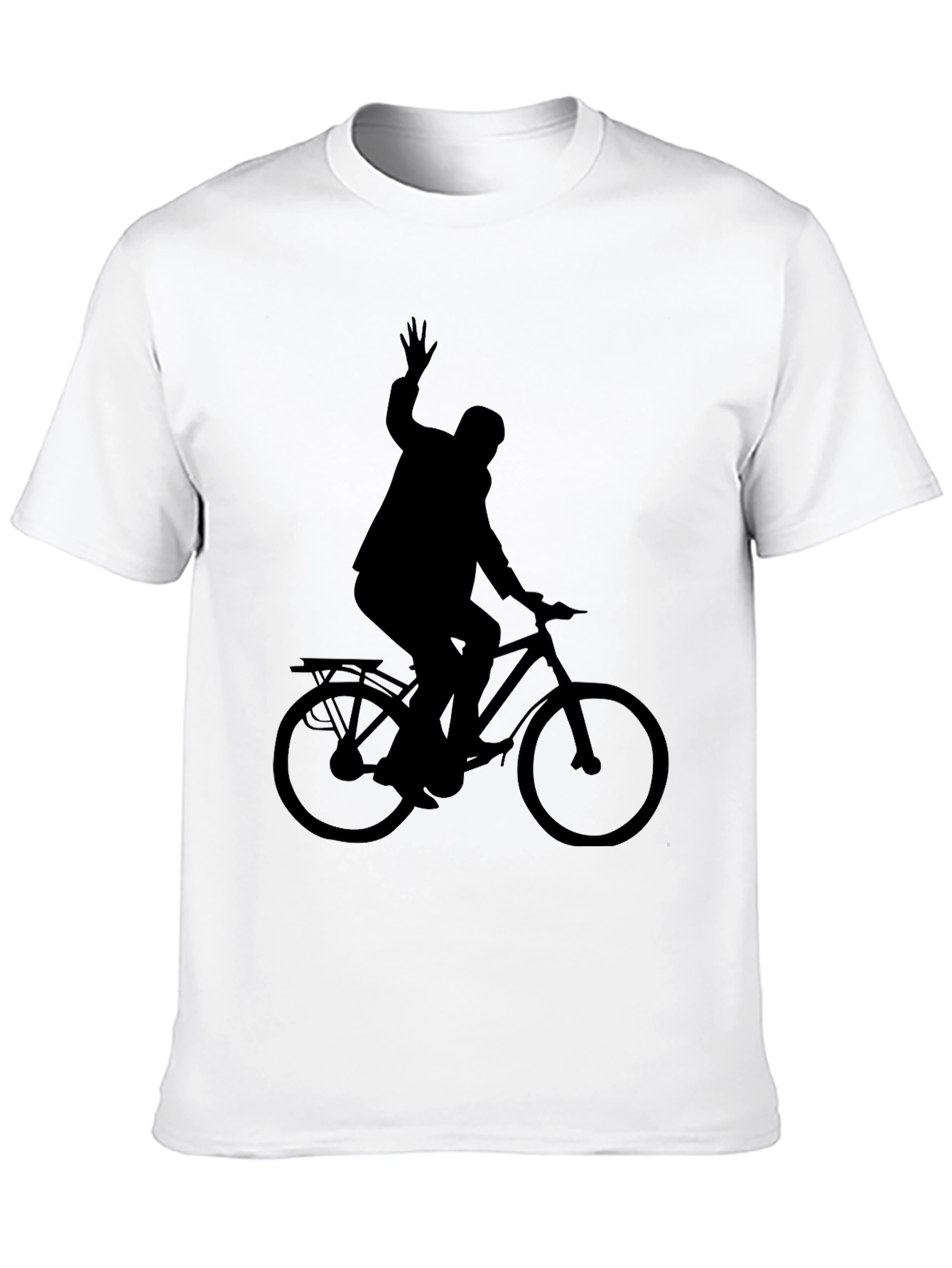 Silhouette Cyclist Black T-Shirt
