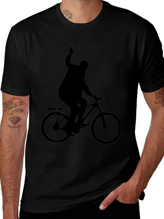 Silhouette Cyclist Black T-Shirt