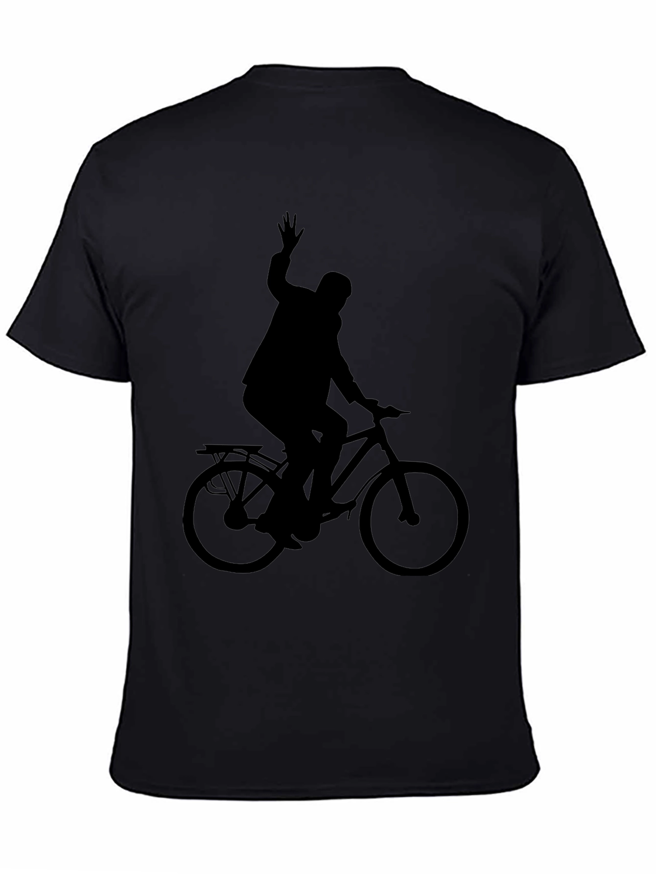 Silhouette Cyclist Black T-Shirt