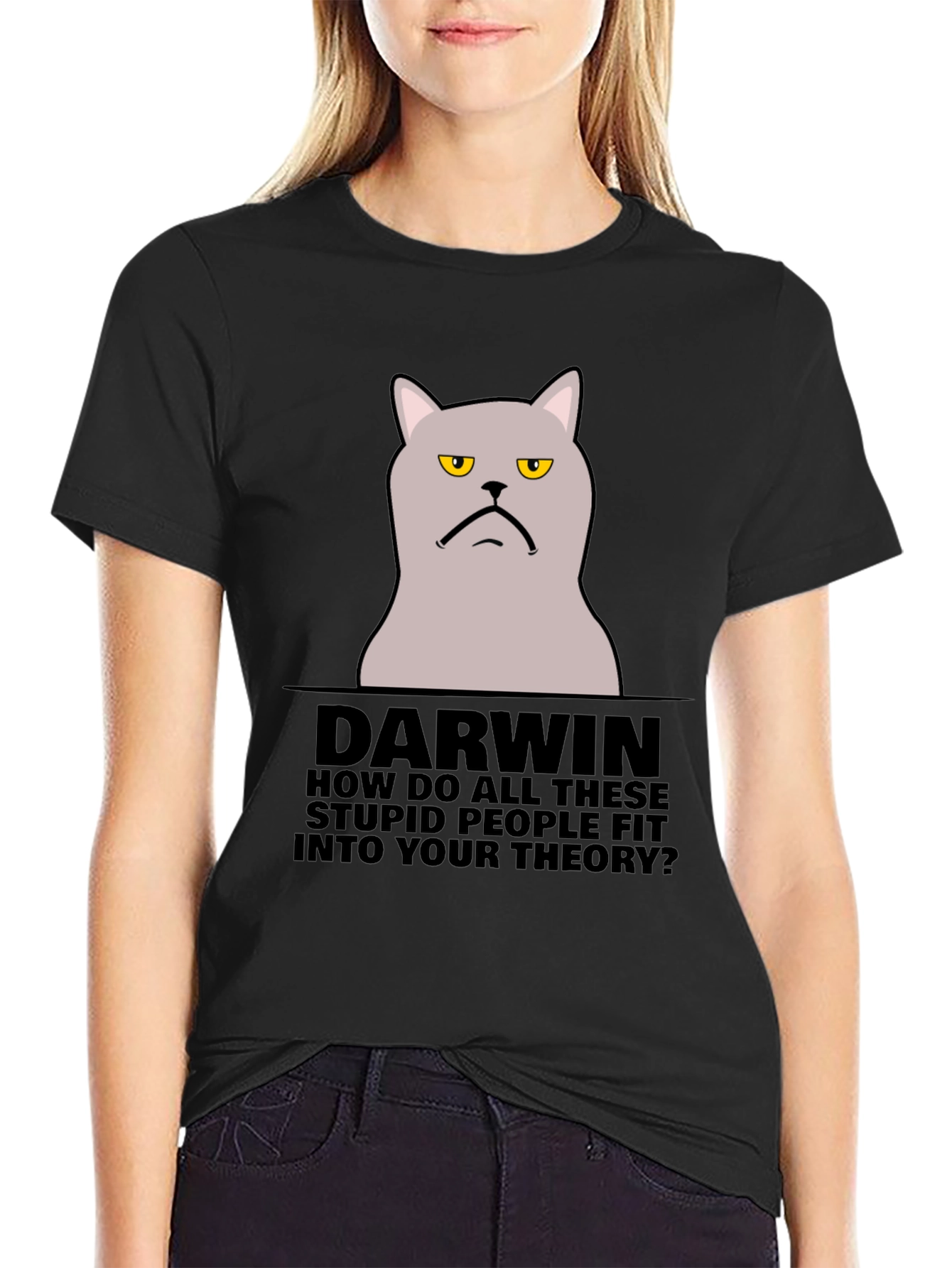 Darwin Cat T-Shirt - Funny Theory Design