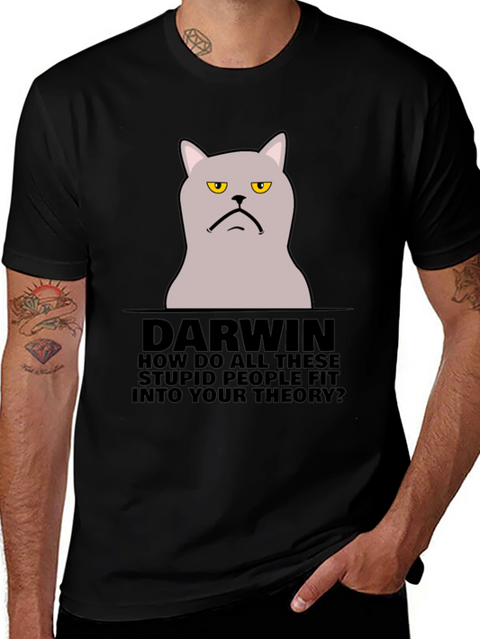 Darwin Cat T-Shirt - Funny Theory Design