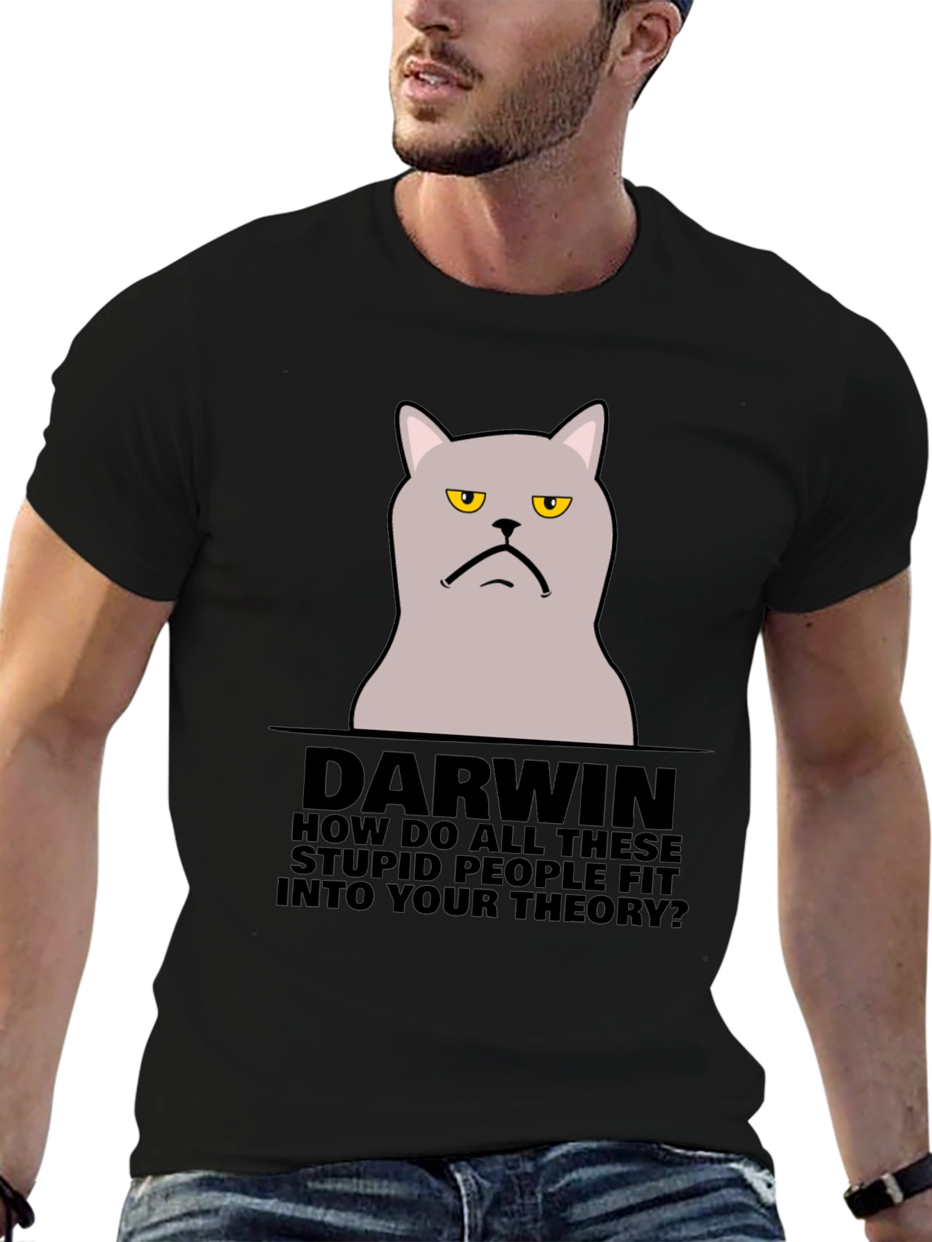 Darwin Cat T-Shirt - Funny Theory Design