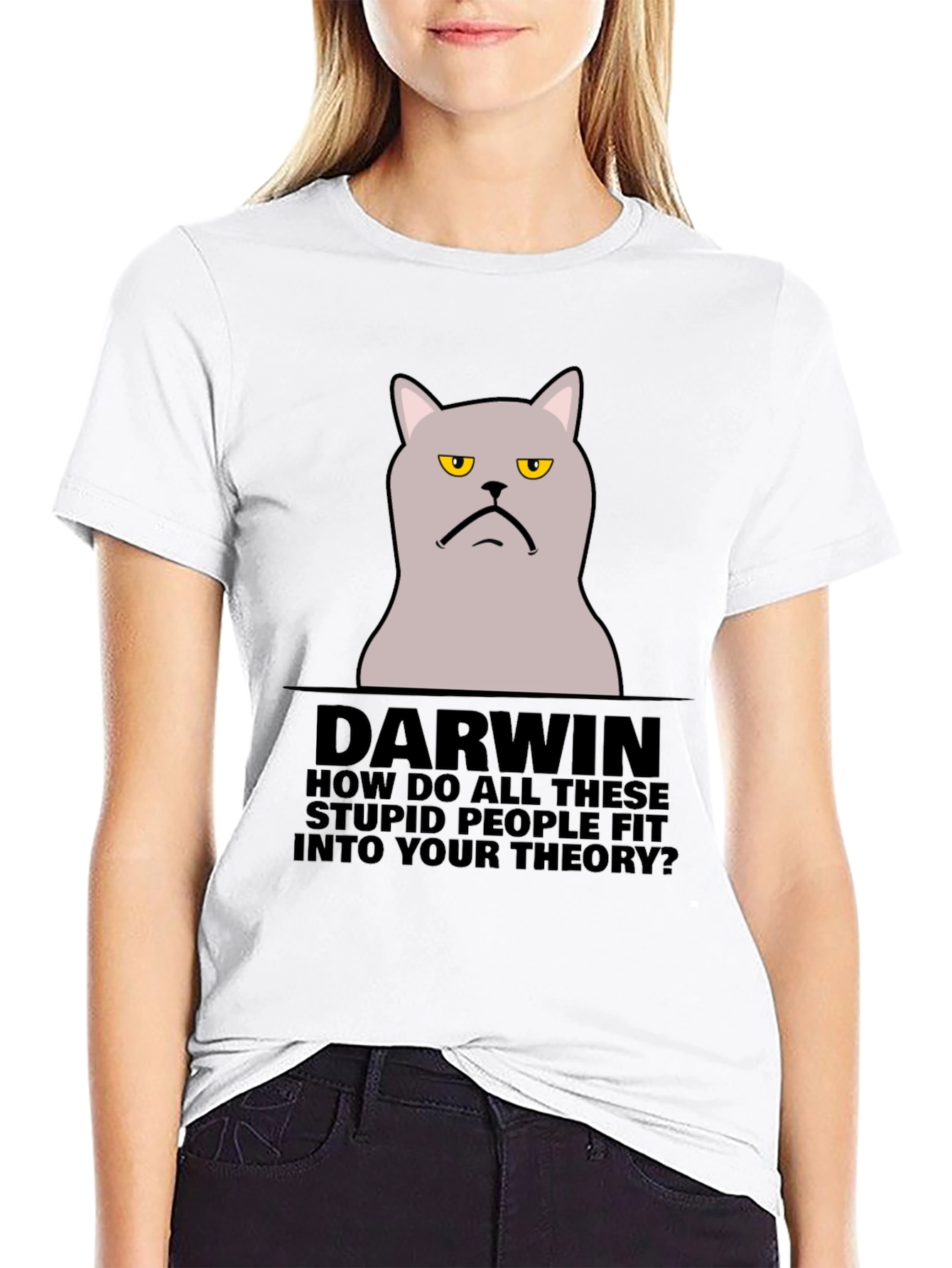 Darwin Cat T-Shirt - Funny Theory Design