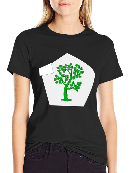 Green Tree Graphic Black T-Shirt