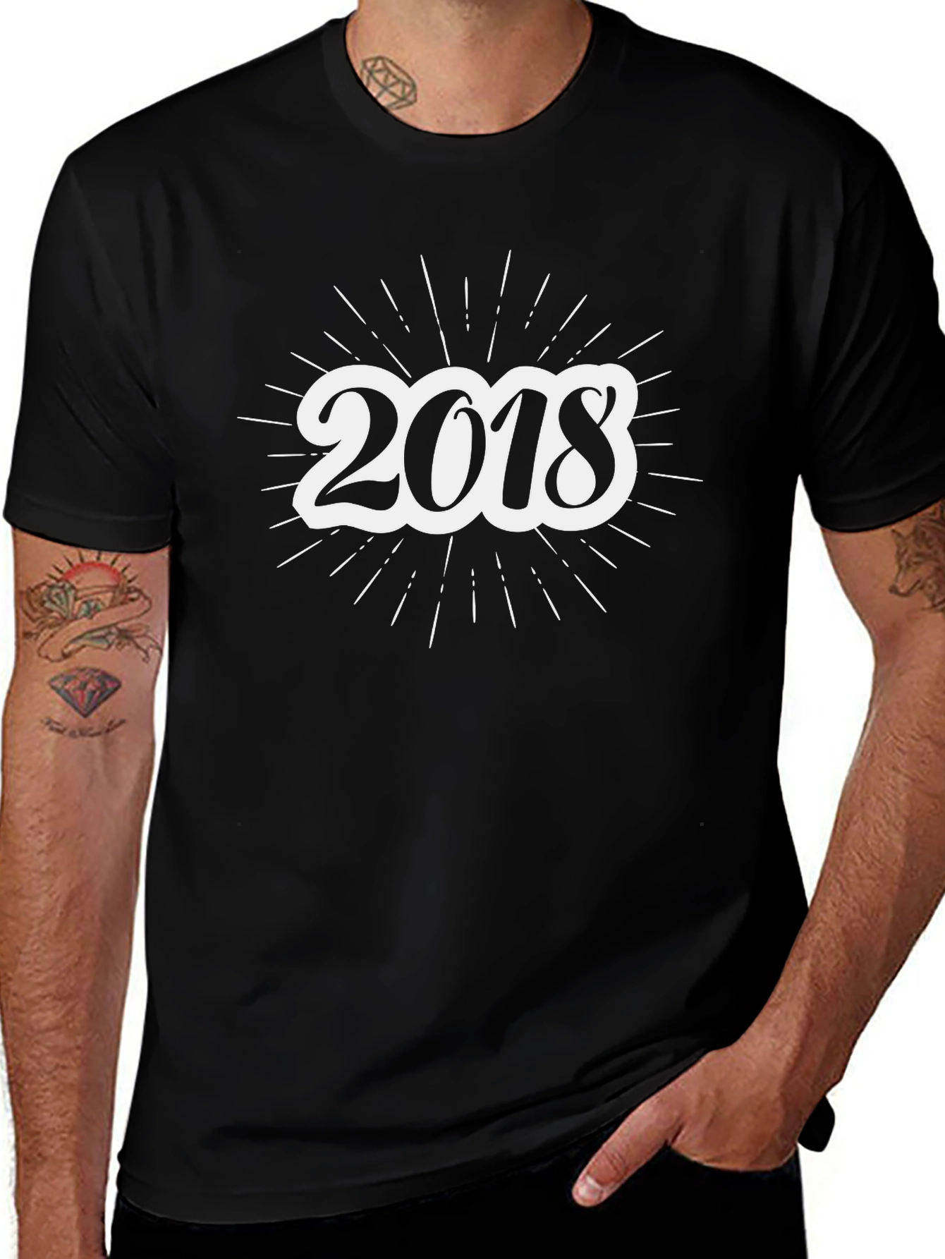 2018 Graphic Tee - Trendy Black T-Shirt