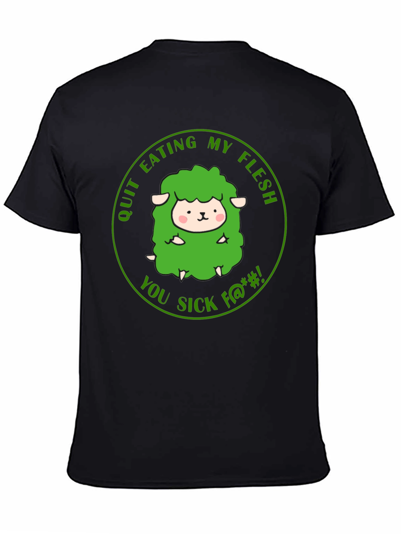Vegetarian Black T-Shirt - Save the Sheep