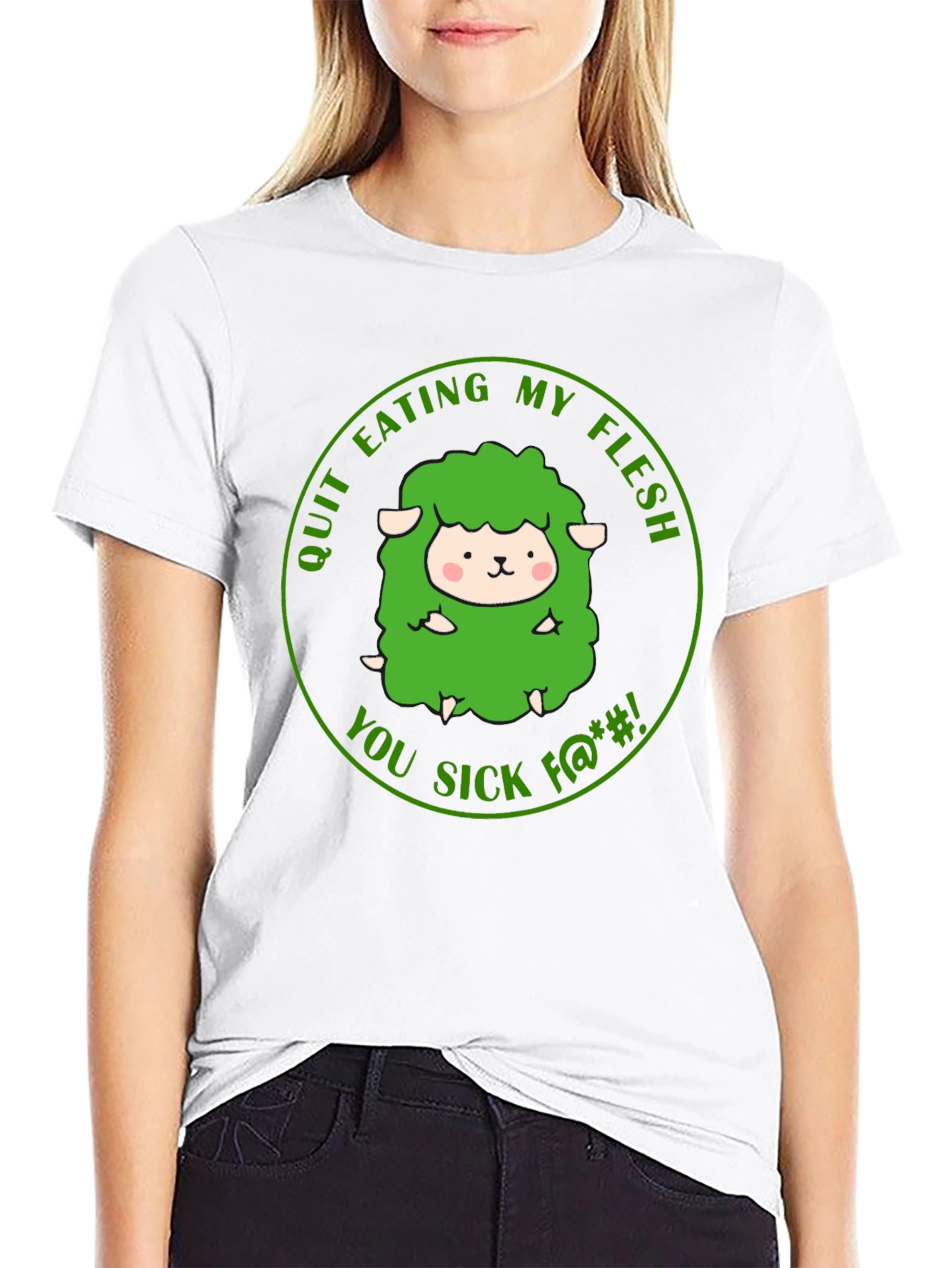 Vegetarian Black T-Shirt - Save the Sheep