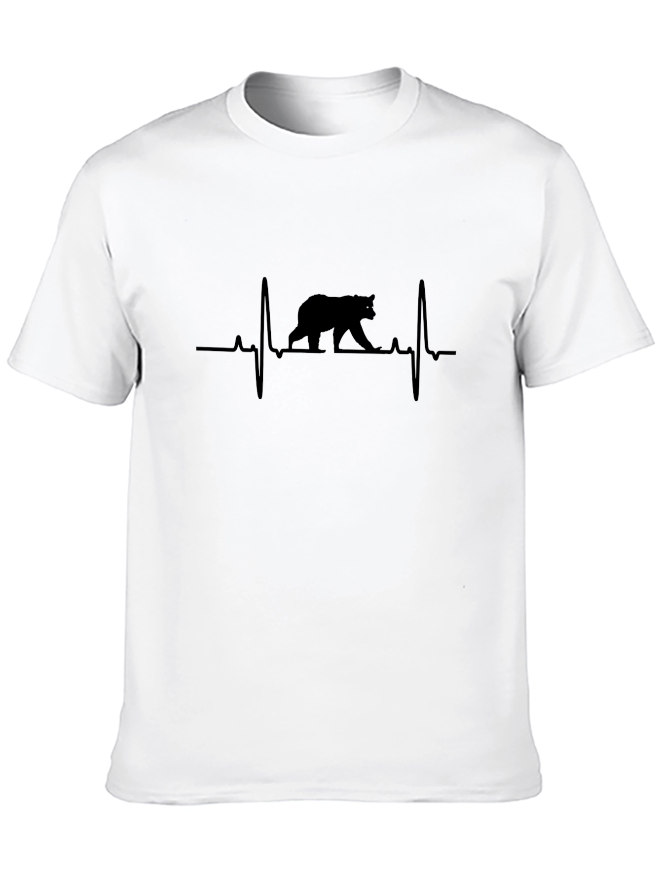 Bear Heartbeat Graphic Tee - Stylish Mens T-Shirt