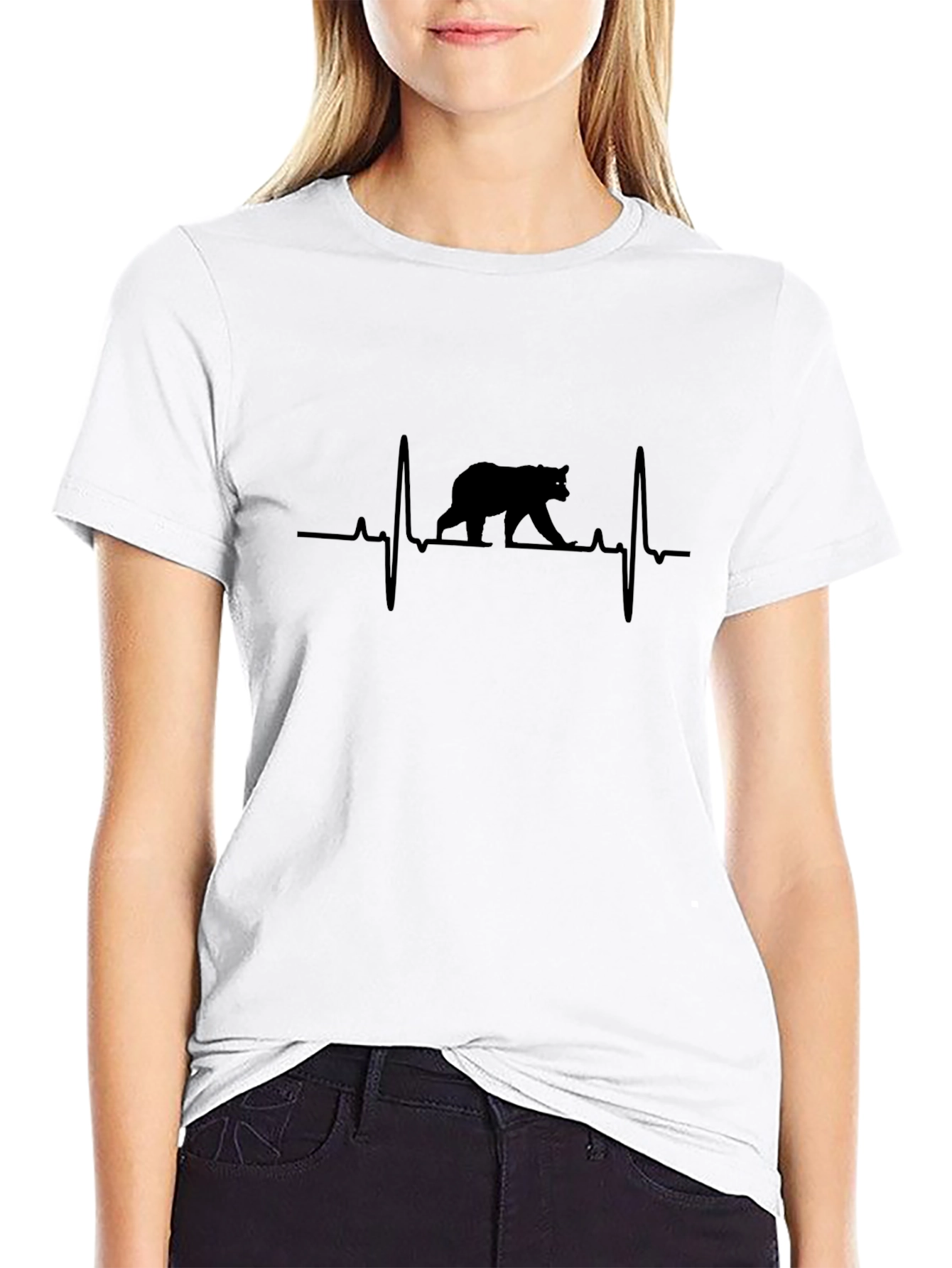 Bear Heartbeat Graphic Tee - Stylish Mens T-Shirt