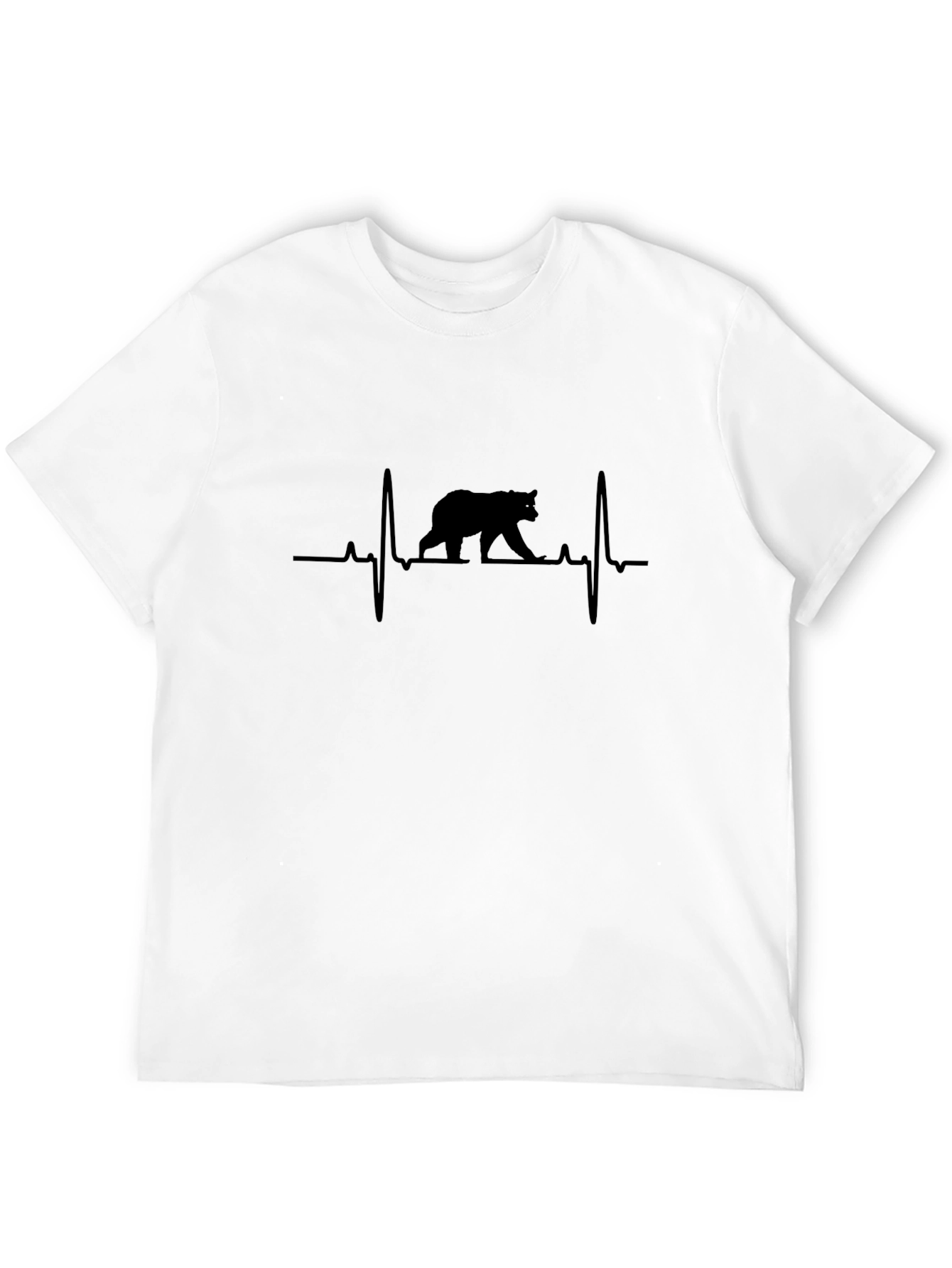Bear Heartbeat Graphic Tee - Stylish Mens T-Shirt