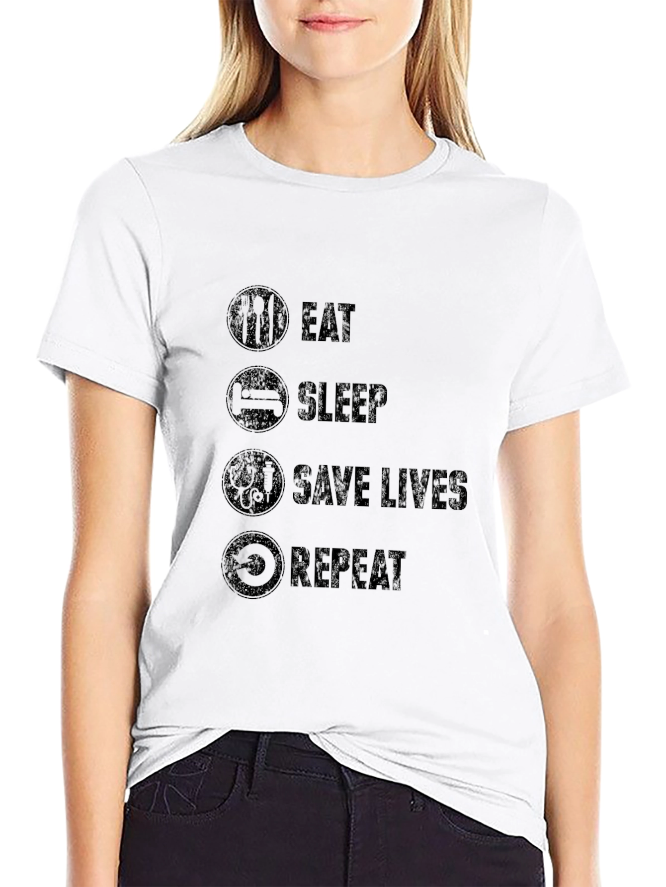 Eat Sleep Save Lives Repeat - Graphic Tee