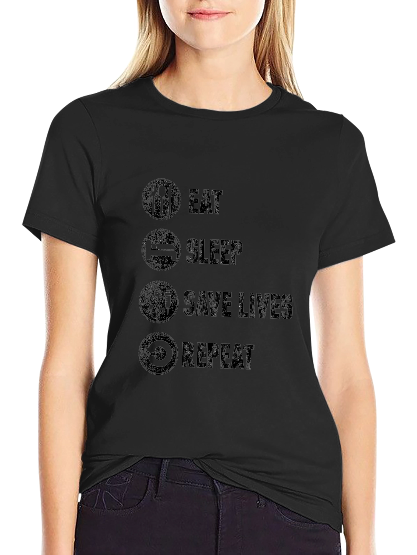 Eat Sleep Save Lives Repeat - Graphic Tee