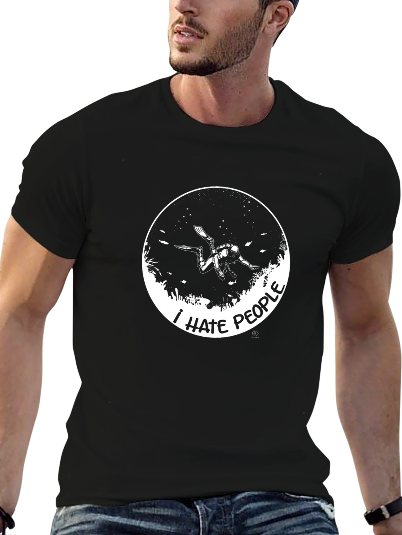 I Hate People Diver Graphic T-Shirt