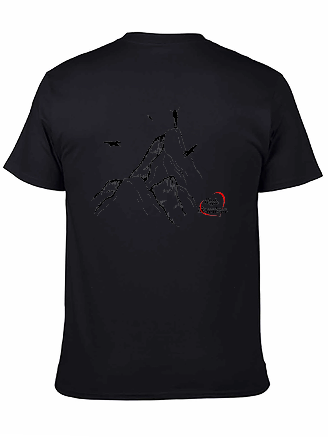High Mountain Black Graphic T-Shirt