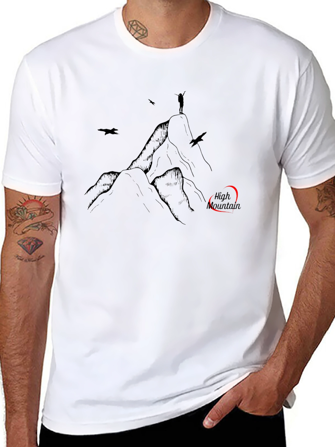 High Mountain Black Graphic T-Shirt