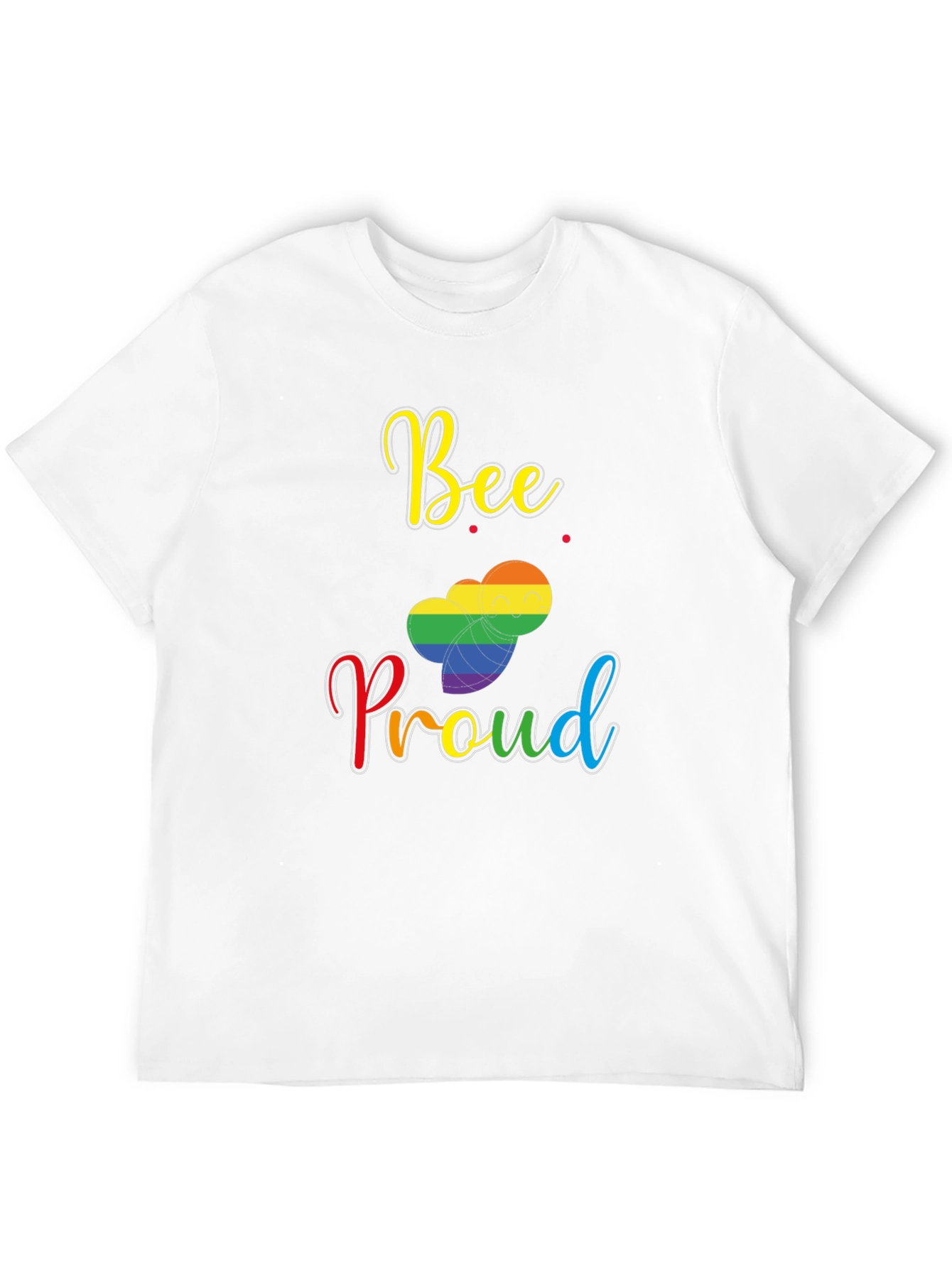 Bee Proud LGBTQ+ Pride T-Shirt | Rainbow Pride Graphic Tee | LGBTQ+ Support Shirt | Gift for Pride | Free Shipping $50+