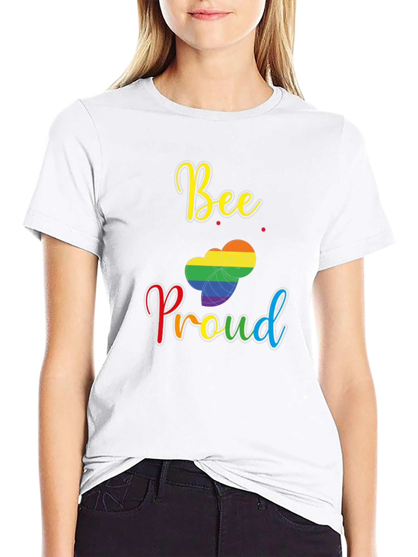 Bee Proud LGBTQ+ Pride T-Shirt | Rainbow Pride Graphic Tee | LGBTQ+ Support Shirt | Gift for Pride | Free Shipping $50+