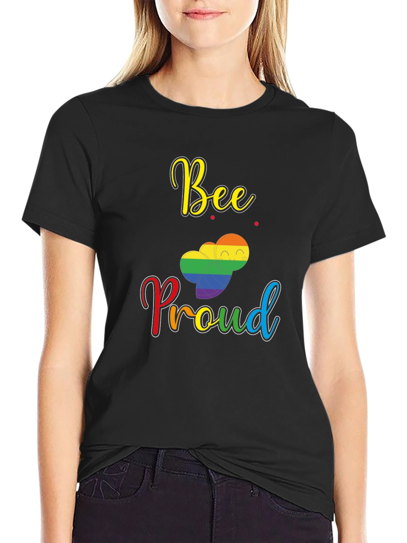 Bee Proud LGBTQ+ Pride T-Shirt | Rainbow Pride Graphic Tee | LGBTQ+ Support Shirt | Gift for Pride | Free Shipping $50+