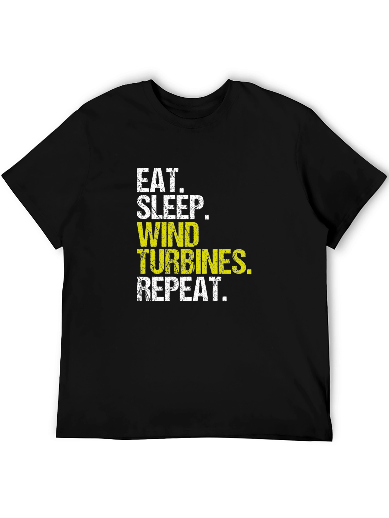 Eat Sleep Wind Turbines Repeat Black T-Shirt